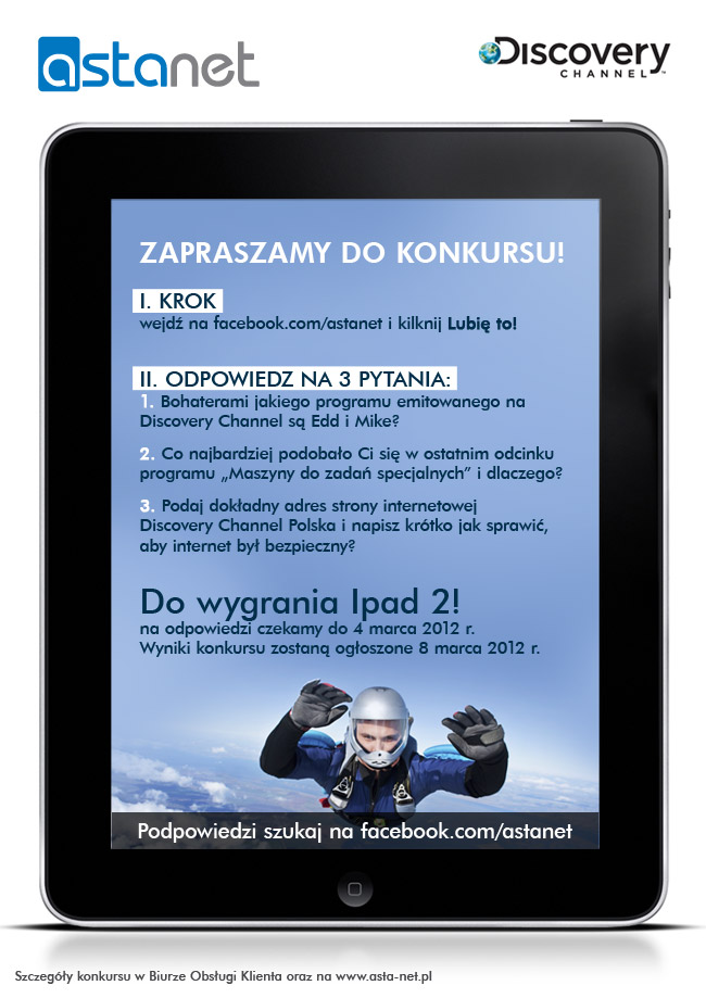 Konkurs Discovery - do wygrania Ipad 2. - ASTA-NET