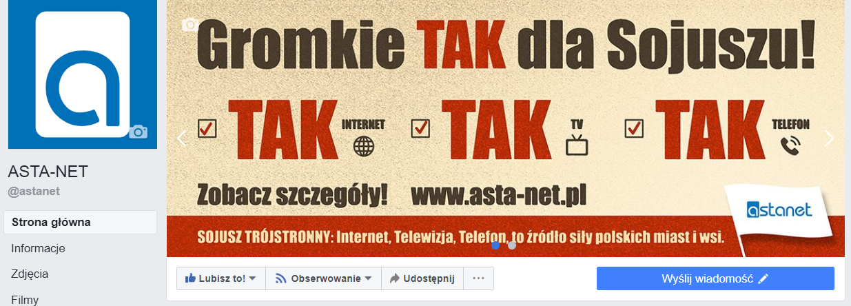 Potrzebujemy Waszych LIKE’ÓW - ASTA-NET
